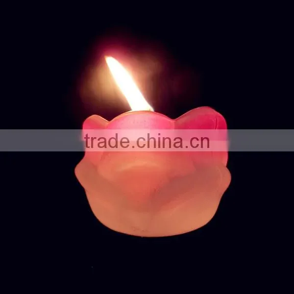 Unique Shaped Pink Colored Flower Shaped Candlestick Glass Container/candle Holder photo-5