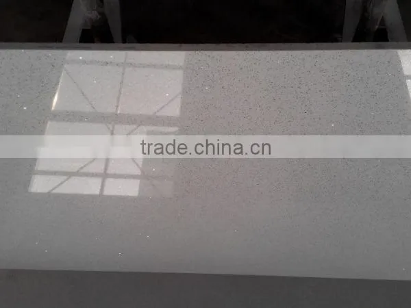 Supplier Cheaper White Mirror Fleck Quartz Stone Countertop photo-5