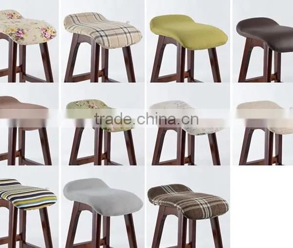 2015 Antique Wood and Fabric High Bar Chair BAR00001 photo-3