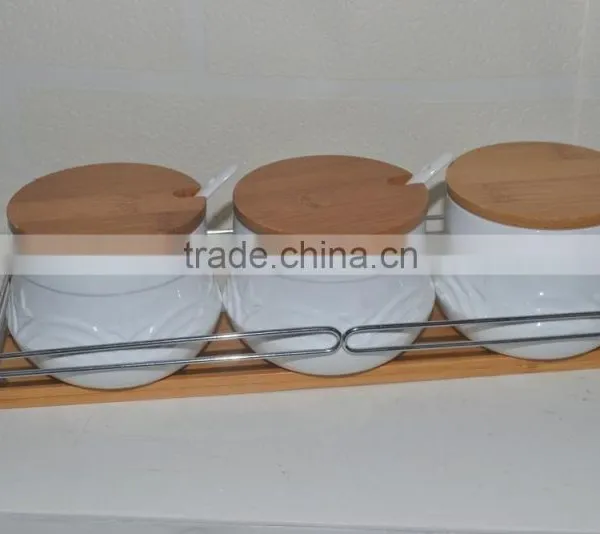 Hot Sale High Quality 2015 New Style Bone Porcelain Canisters/pepper Bottle Sets/3pcs Ceramic Canister Sets photo-2