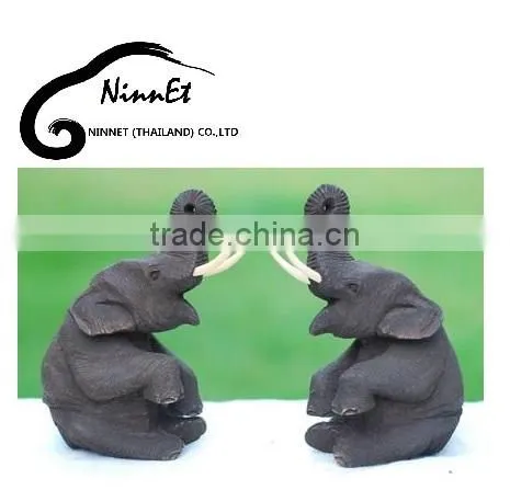 Wood Carved Elephant From Thailand photo-2