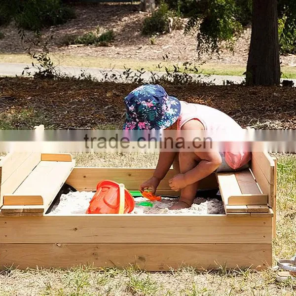 Strongbox Square Wooden Sandpit for Children photo-6