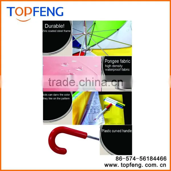 White Manual Open Cool Kids Drawing Umbrella Kids Umbrella photo-4