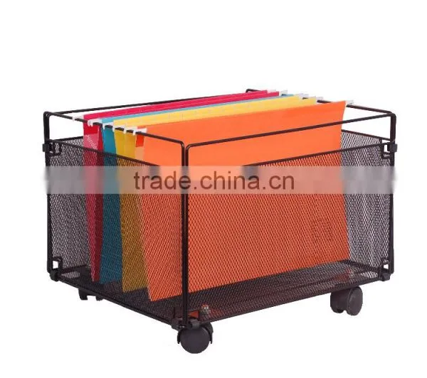 Office Mteal Mesh File Holder With Wheels photo-2