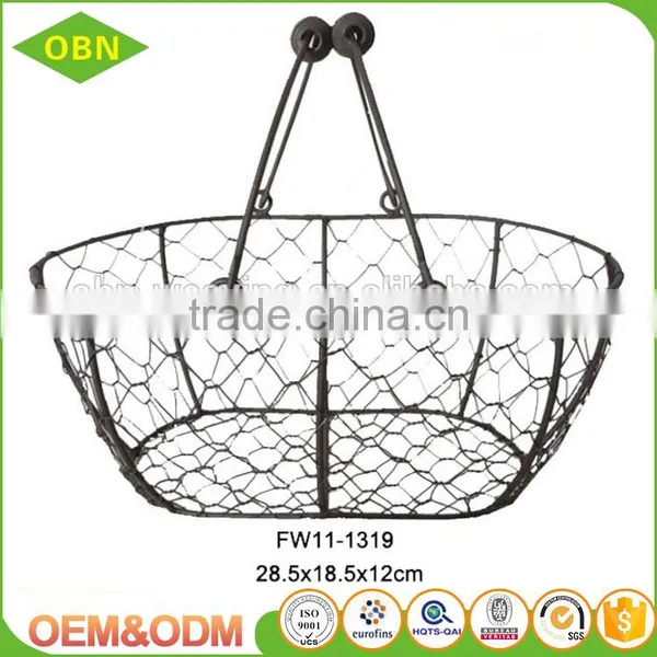 Handmade Small Chicken Wire Basket Wholesale With Handle photo-2