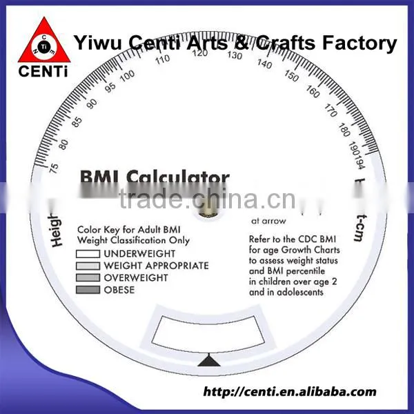Custom Imprinted White Gloss Vinyl Plastic 3 Wheel BMI Calculator photo-2