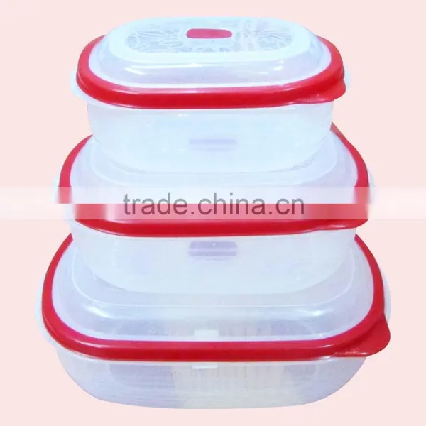 A Three-Piece Plastic Boxes Sets Square Shaped Takeaway Boxes For Food photo-4