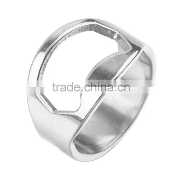 2PCs Stainless Steel Finger Ring Ring-Shape Beer Bottle Opener for Beer Bar Tool photo-2