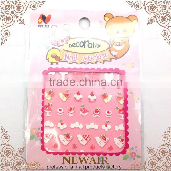Fashion Child Cupcake 3D Nail Sticker
