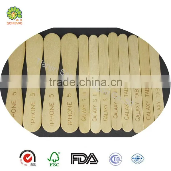 Blank Paper Wrapped Birch Wooden Ice Cream Spoon photo-2