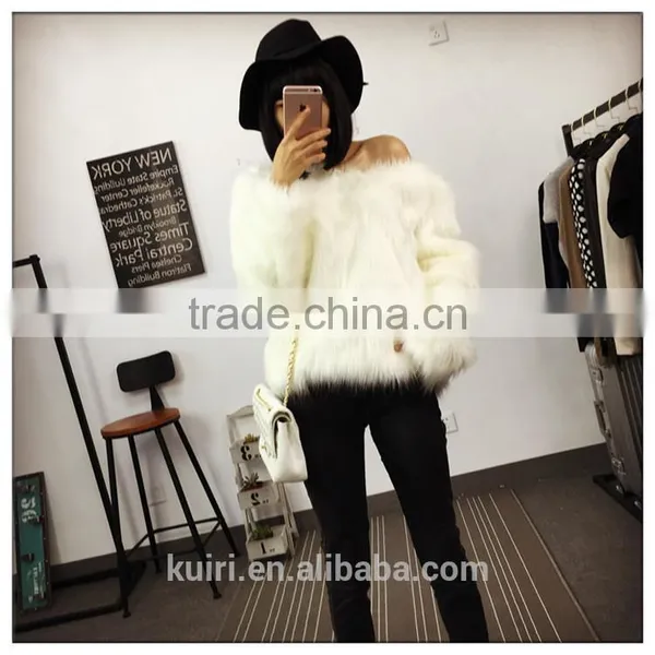 Faux Fur Women Pullover Tops Plaid Ribbed Warm Soft Sweaters Autumn Winter Crew Neck Loose Casual Sweater photo-5