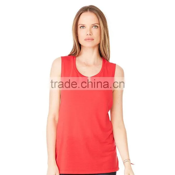 Bella+Canvas Women's Flowy Scoop Muscle Tank Top - 65% Poly 35% Viscose, Has Low Cut Armholes and Comes With Your Logo photo-2