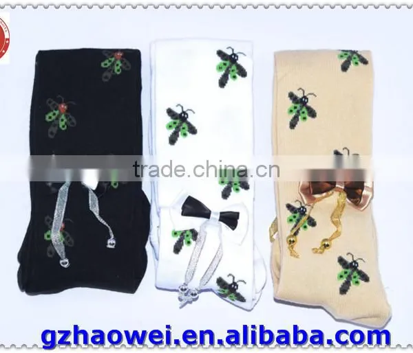 Little Bowknot & Dragonfly Printed Young Girls Tights photo-2