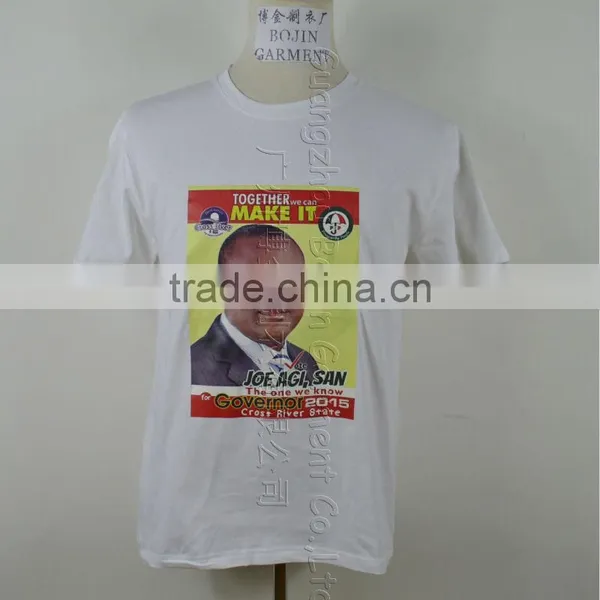 Custom Cheap Polyester Election t Shirt With Face Heat Tranfer Printing photo-2