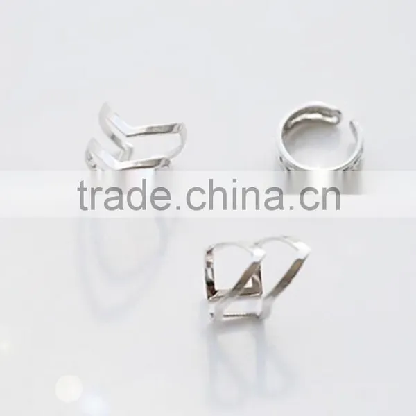 3 Pieces/set Women Gold Silver Plated Hollow Arrow Midi Finger Knuckle Rings photo-3