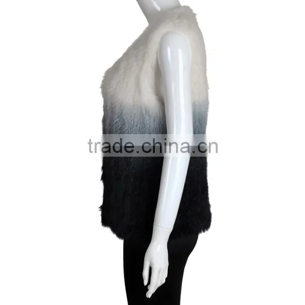 YR554 Fashion Women Short Style 1*1 Knit Rabbit Fur Vest Wholesale and Retail All Accept~Degrade~~ photo-6
