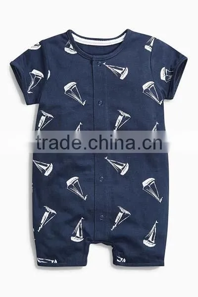 2016 Summer 6 Colors Short Sleeve Printed Cotton Baby Romper photo-6