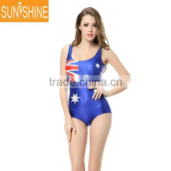 2015 Women's Spring Australia Flag Elastic Bikini Swimwear
