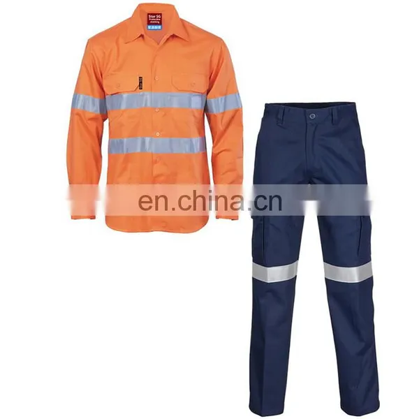 hi Vis Long Sleeve Safety Work Suit With Reflective Tape for Mining photo-5