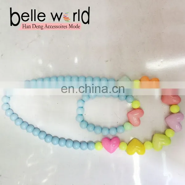 Custom Design Heart Shape Bead Kids Bracelet and Necklace Sets photo-3