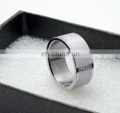 New Arrival Couple Cross Ring Bible Text Titanium Steel Jewelry Rings Women Mens photo-4