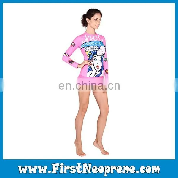 Pretty Ladies Artist Patterns Swim Shirt Rash Guard photo-2