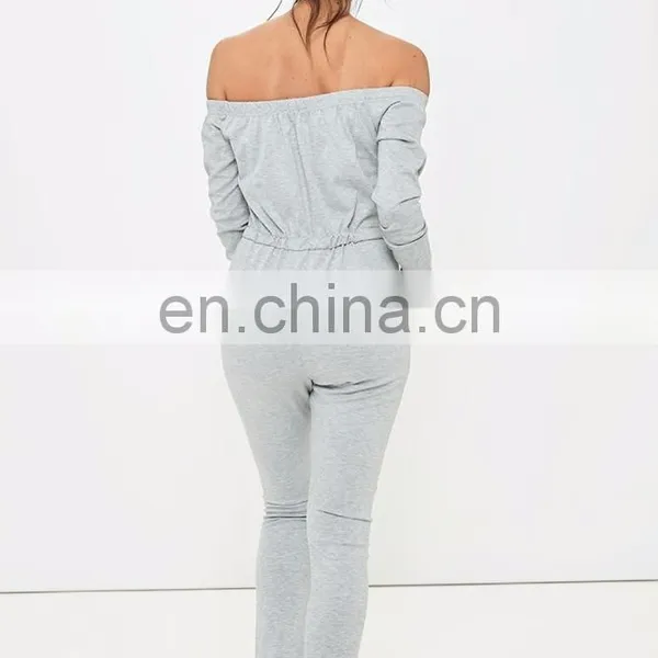 Custom off Shoulder Autumn Coat Fashion Gym Onesie for Women photo-4