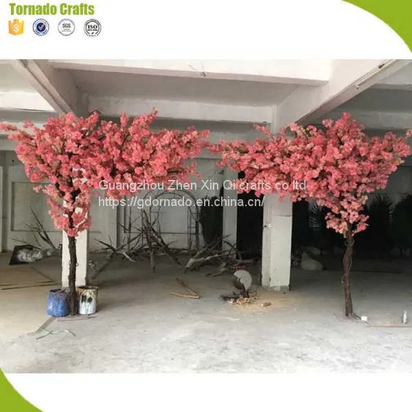 Wedding Pink 200 Cm Height Wood Material Artificial Cherry Blossom Tree photo-2