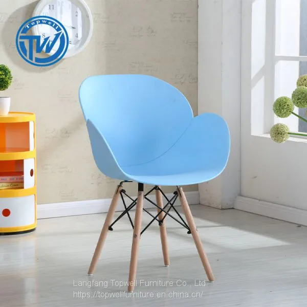 DC-6059 Topwell High Quality Plastic Chair Dining Chair Leisure Chair With Wooden Legs