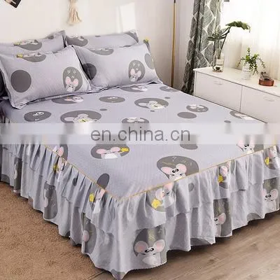 Breathable American Style Velvet Quilted Bed Skirt Bed Skirt photo-3