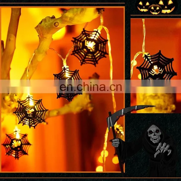 Halloween Lights Hot Selling High Quality Indoor Led String Printing Scary Spider Web Light for Holiday Pendant Decoration photo-6