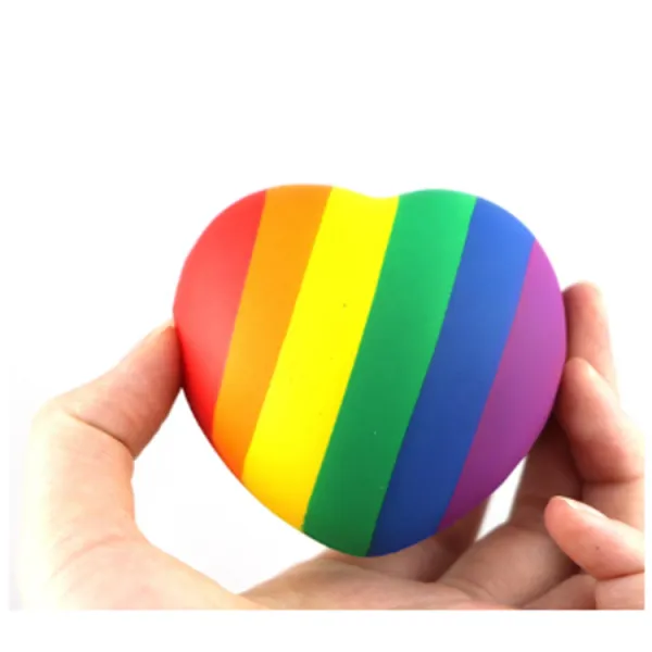 Hot Sale High Quality PU Foam Anti Stress Toys Rainbow Heart Shape Anti Stress Ball photo-2