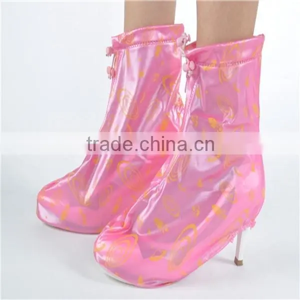 Fashion Non-slip Thicken Plastic Women Rain Shoe Covers, Dress Shoe Rain Cover Quality Choice photo-2
