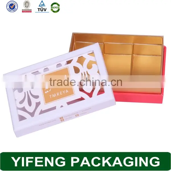 Food Grade Colorful Print Logo White Cardboard Beautiful Decorative Custom Made Paper Moon Cake Box photo-3