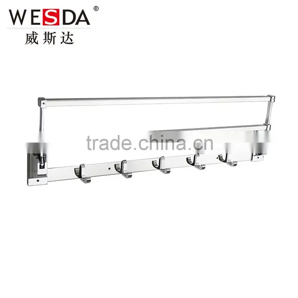 Wesda 90 Degree Rotation Hotel Bathroom Tmetal Towel Shelf Wall Hook 2028 photo-2
