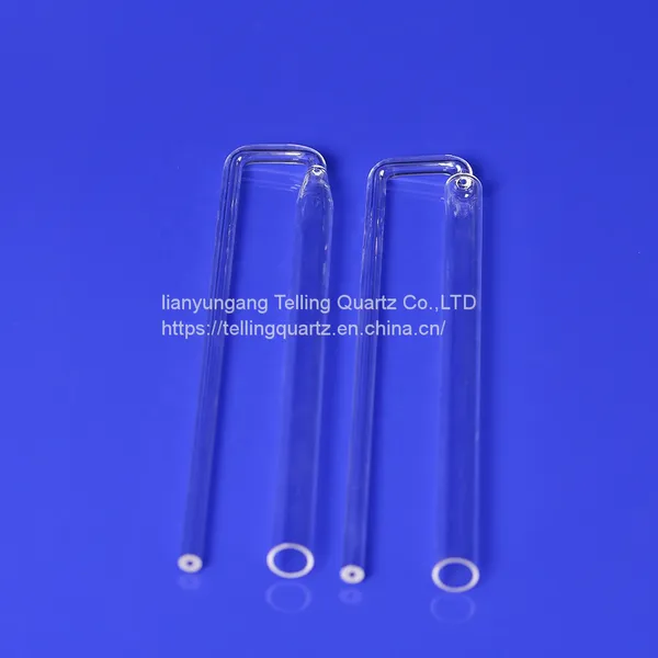 Transparent U Shape Quartz Test Tube Fused Glass Sampling Tube for BET Chemical Analysis