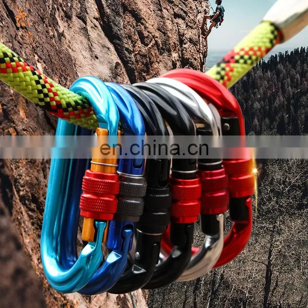 JRSGS Wholesale High Strength 25kN Aluminum Alloy O-Shape Screwgate Snap Hook Carabiner Clip for Climbing S7108B photo-3