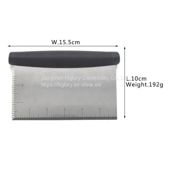 Dough Bench Scraper With Ruler Kitchen Baking Pastry Cutter Grip Handle Pastry Cutter photo-4