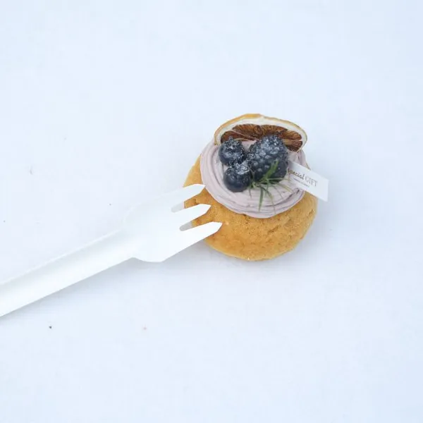 100% Bagasse Dinner Fork Sugarcane Biodegradable Tableware Disposable Bagasse Fork Serving Fork photo-3