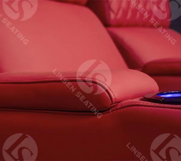 Red Leather Home Cinema Sofa LS-6012R