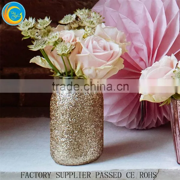 Antique Brass Hand Made Gold Silver Glitted Jar Vase Gardon Pots Wedding Centerpiece Quality Choice photo-3