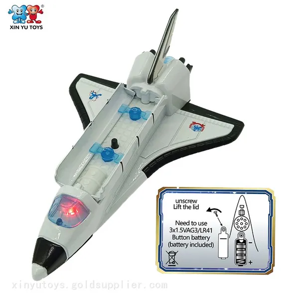 Diecast Space Playset Shuttle With Lighting & Sound Pullback Educational Vehicle Toys for Kids photo-3