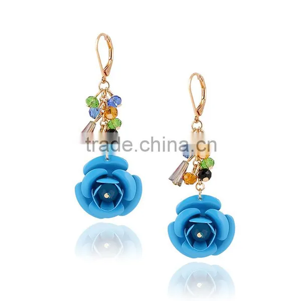 Elegant Victorian Chandeliers Earrings Cluster Disc Colored Flower Earrings Wholesale photo-6