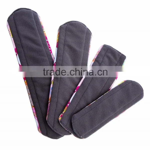 2016 Reusable Washable Female Bamboo Charcoal Menstrual Pad Cloth Sanitary Pad