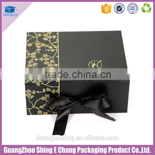 2016 Luxury Custom Gold Hot Stamping Logo Specialty Paper Printed Gift Box/custom Gift Box With Ribbon photo-5