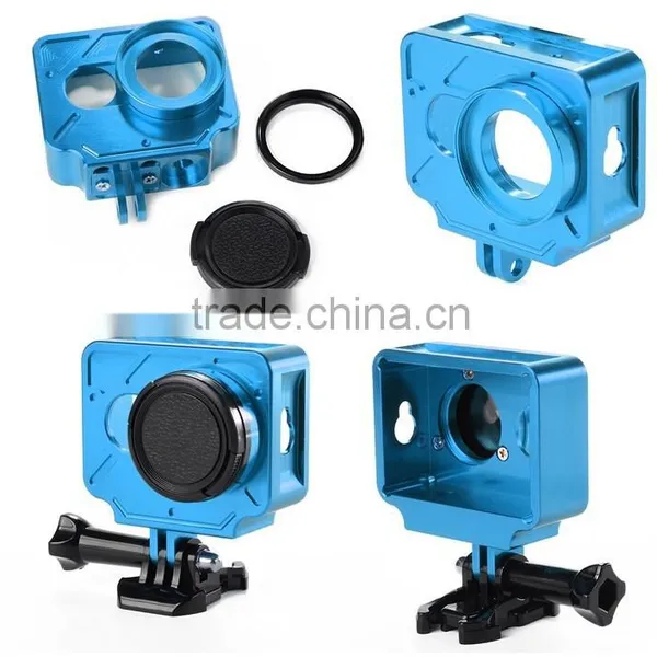 CNC Aluminum Xiaoyi Camera Frame Protective Shell Case With Mount& Lens Cover for XIAOMI Yi Sports Camera photo-5