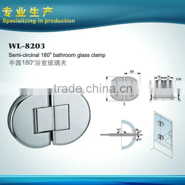 Semi-circinal 0 Degrees Bathroom Glass Door Clamp Glass Door Hinge photo-3