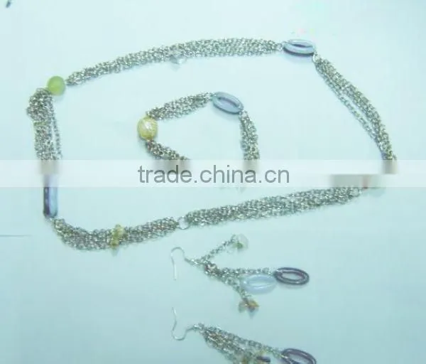 Hot Sell Necklace Silvering Necklace With Bracelet and Earring Jewelry
