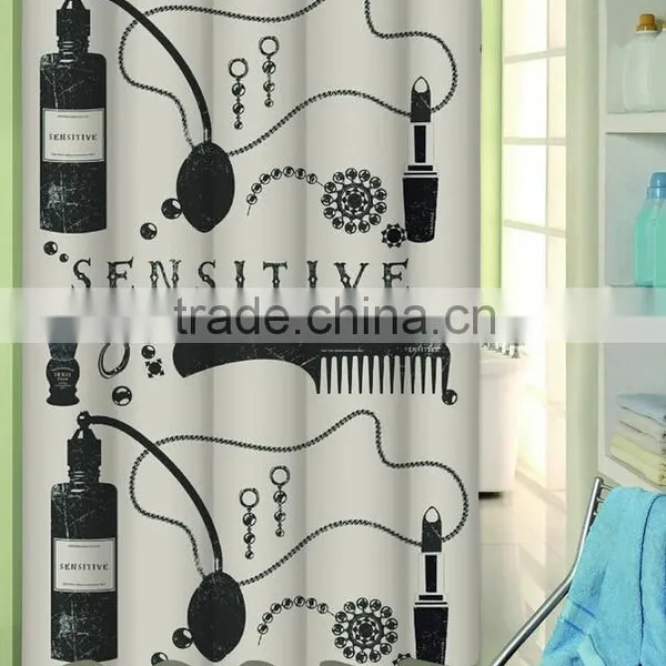 Printed Waterproof 100% Polyester Shower Curtain Liner photo-5