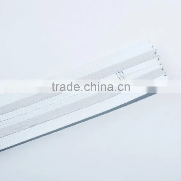 White Nylon Zipper With Metal Puller photo-6